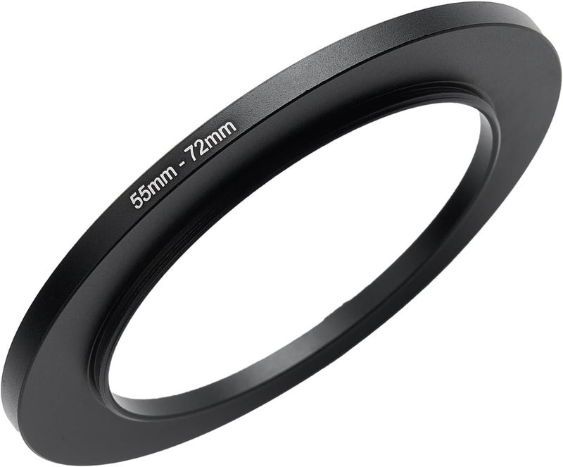 GZNLY 55mm to 72mm Step-up Adapter Rings Filter Adapter Black Metal Step Down Filter Ring Adapter Compatible with All Brand UV CPL ND Camera Lens Filter Stepping Rings (55mm-72mm), (NLY001) - Image 1